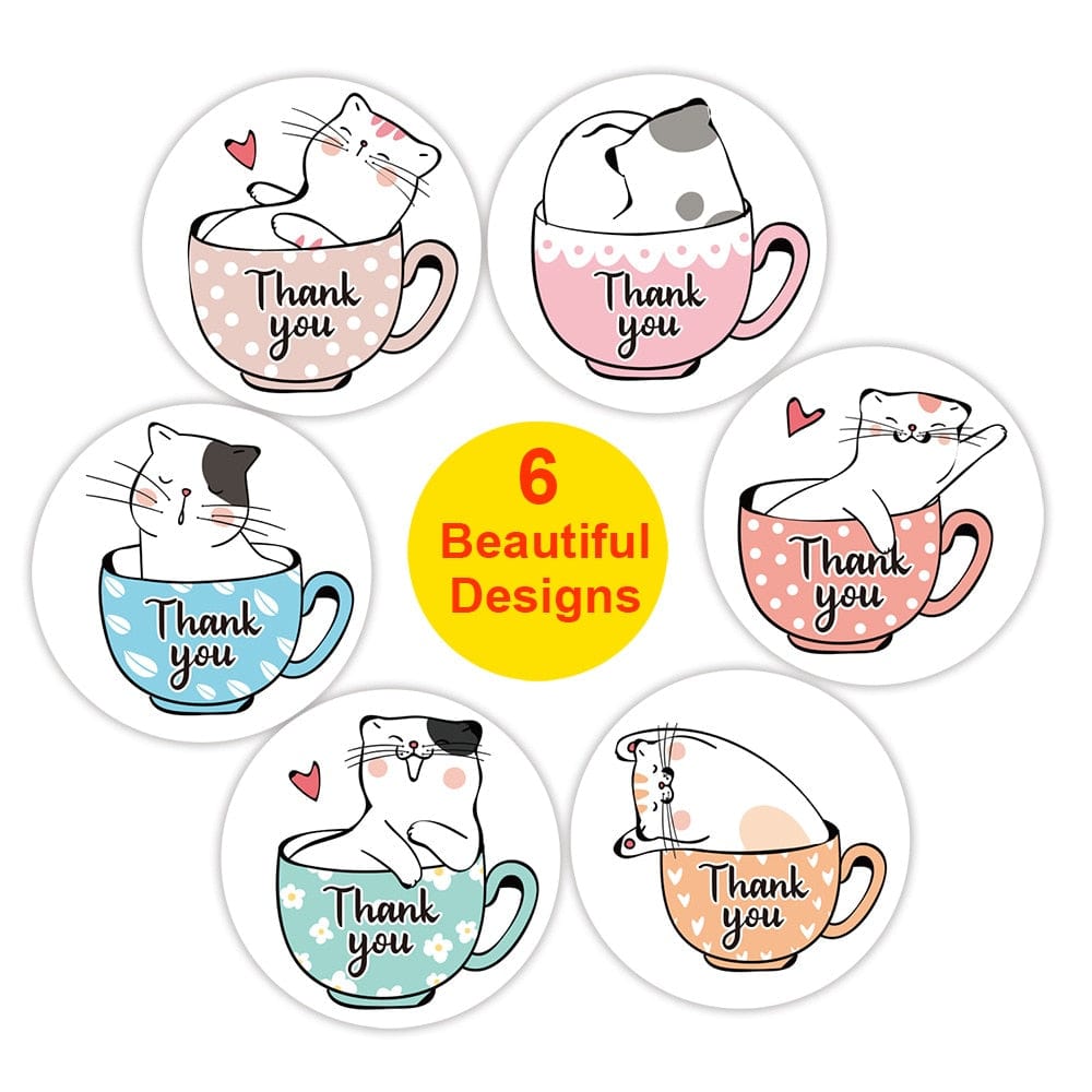 Cute cat-themed thank you seals thank you cat images