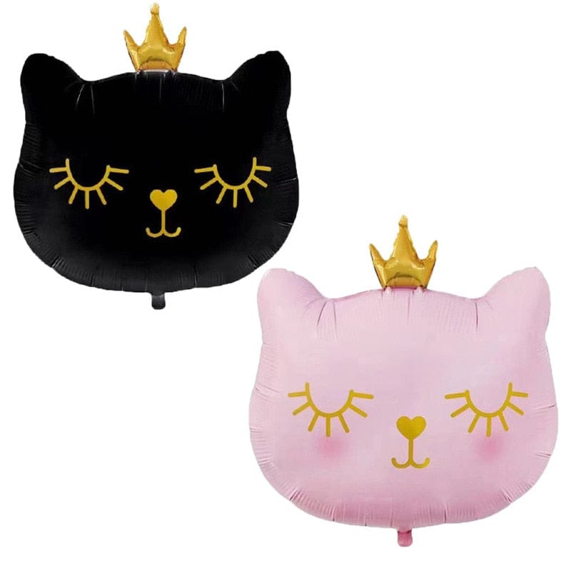 Cat-themed birthday party balloons