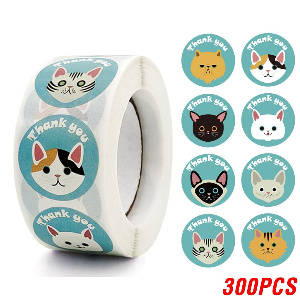 Cat Lover Thank You Stickers thank you images with cats
