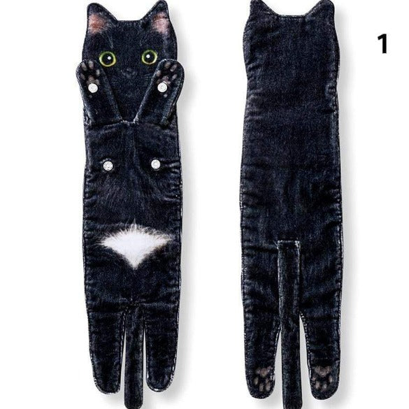 Personalized Cat Themed Hand Towels cats towel