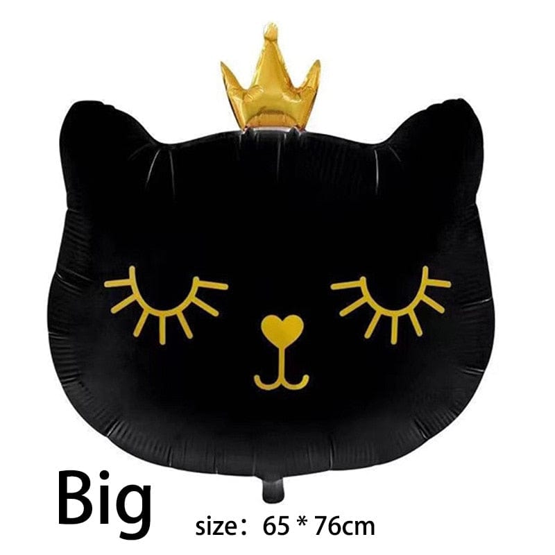 Cat-shaped birthday party balloons
