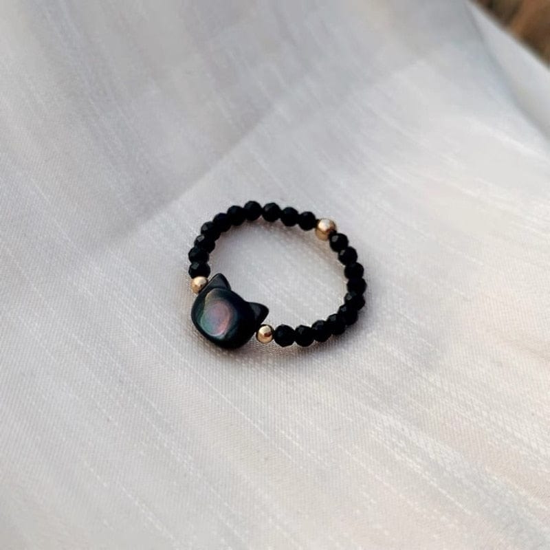 Black cat ring for cat lovers