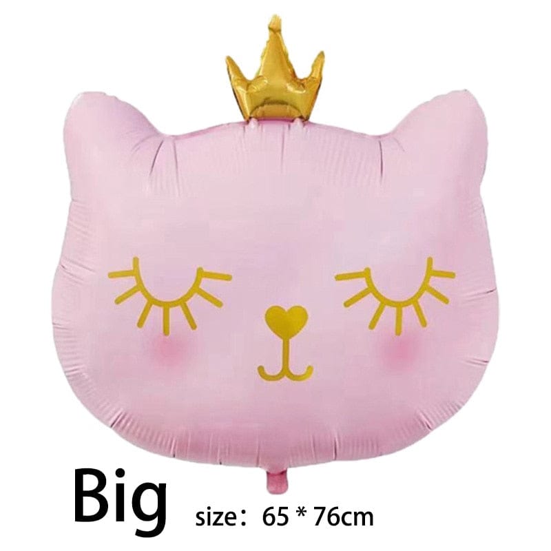 Meow-themed birthday party balloons