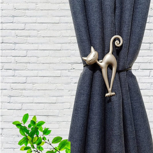 Innovative magnetic cat curtain buckle holder Magnetic Curtain Holder Cute Cat Metal Curtain Tieback Buckle Clips Alloy Tie Back Strap Decorative Holdback Home Decoration