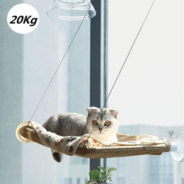cat basking seat, window cat bed Cat Hammock Hanging Cat Bed Window Pet Bed For Cats Small Dogs Sunny Window Seat Mount With Blanket Bearing 20kg Pet Accessories