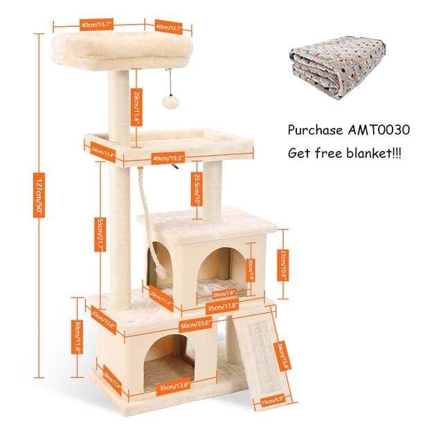 Cat Tree Pet Furniture Cat Condo with House,Cat Scratching Post Indoor for Cats and Kittens, Cat Tree Tower Condo Furniture Scratch Post for Kittens