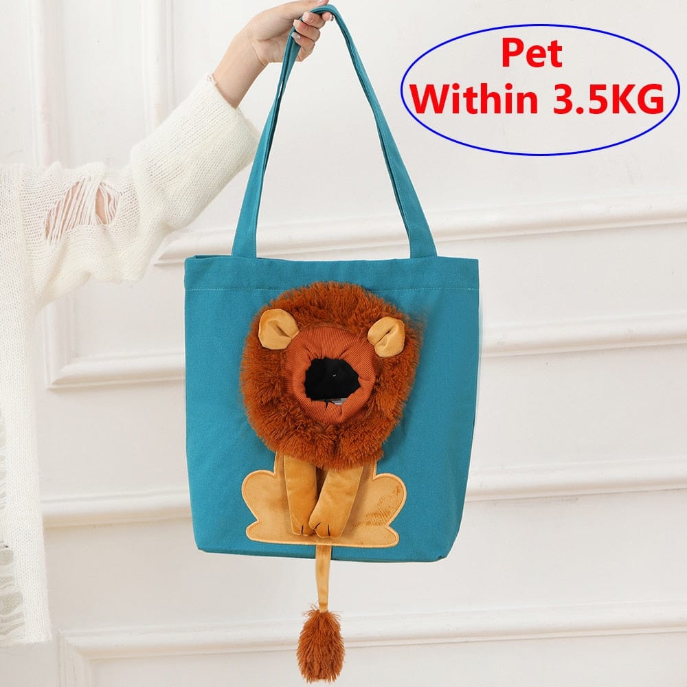 Lion face cat tote bag carrier designer cat carrier bags
