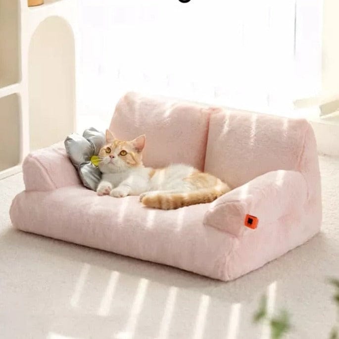 Luxury Fur Winter Pet Cat Nest Sofa Modern Puppy Small Animal Kitten Dog Bed Couch Cushion Bedding Indoor Kennel House Yorkshire
