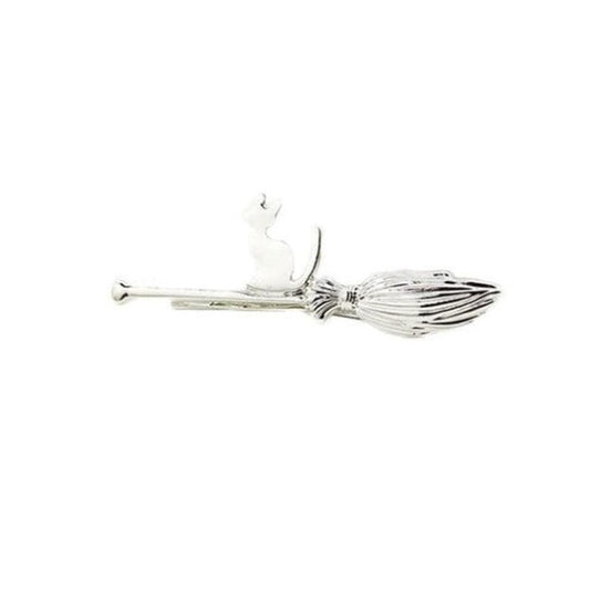 Minimal Silver Broom Hairpin Elegant Alloy Design
