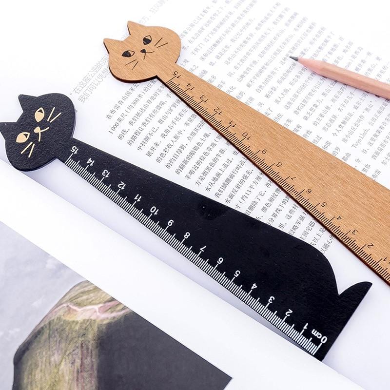 Latest wooden ruler with cat design Cat Straight Ruler Wooden Kawaii Tool Stationery Drawing Gift Korean Office School Supply Sewing Ellen Brook