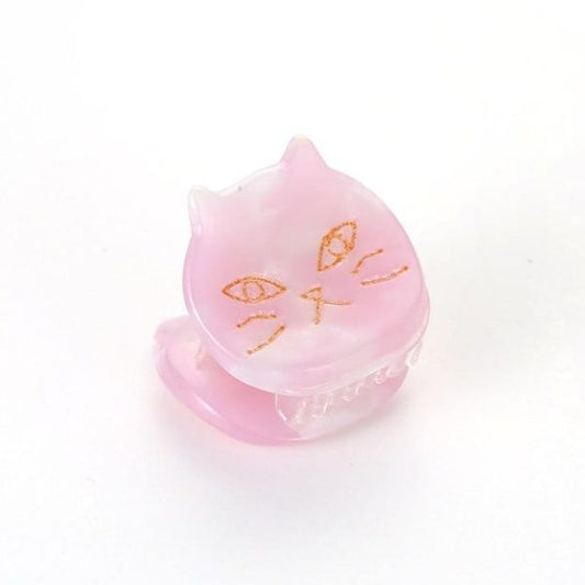 Pink Mini Cat Claw Hair Clip Translucent Acrylic Design