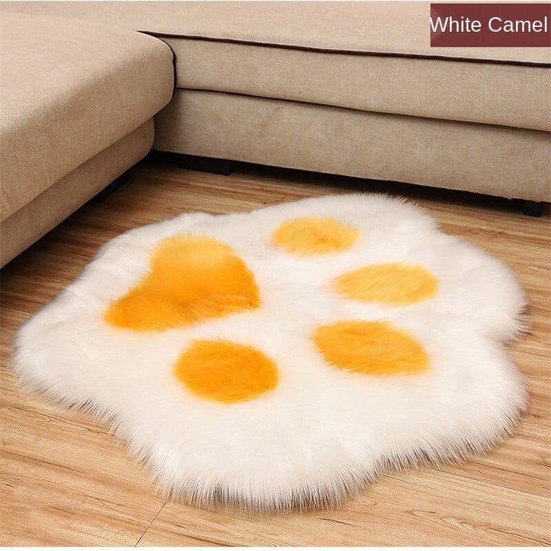 Plush cat paw cushion carpet rug for feline-themed decor carpet with cat paw