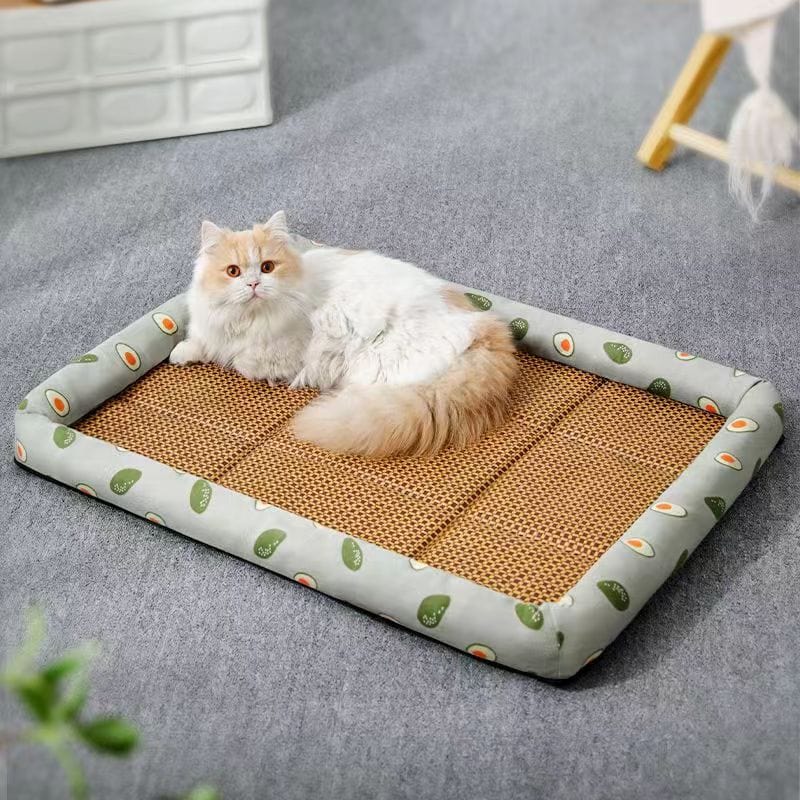 Snuggly Cooling Breathable Cat Mat rattan cute cat bed