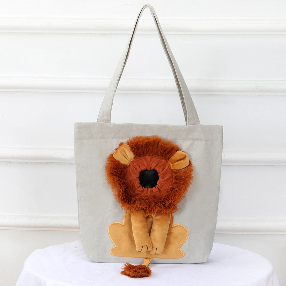 Cute lion cat carrier bag