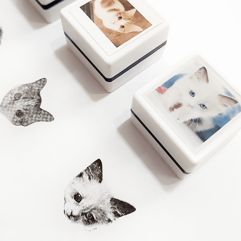 Custom Carved Cat Portrait Stamp