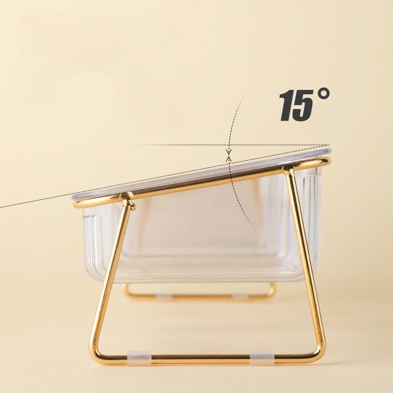 Innovative designer cat dish with anti-slip and transparency cat food bowl transparent