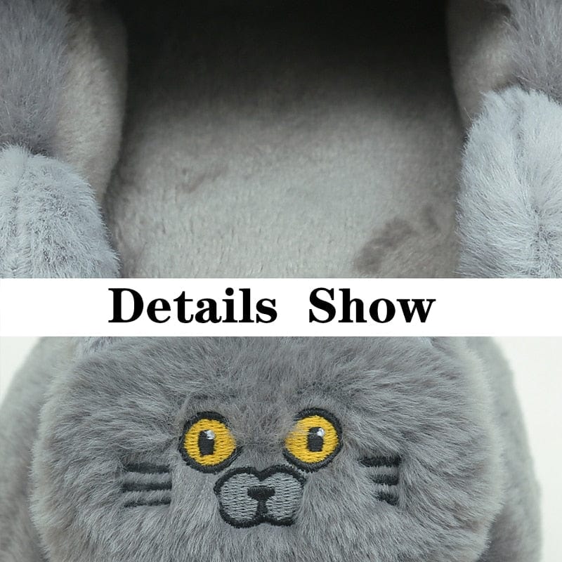 Fuzzy Cat Slipper Socks for Winter cat hug slippers