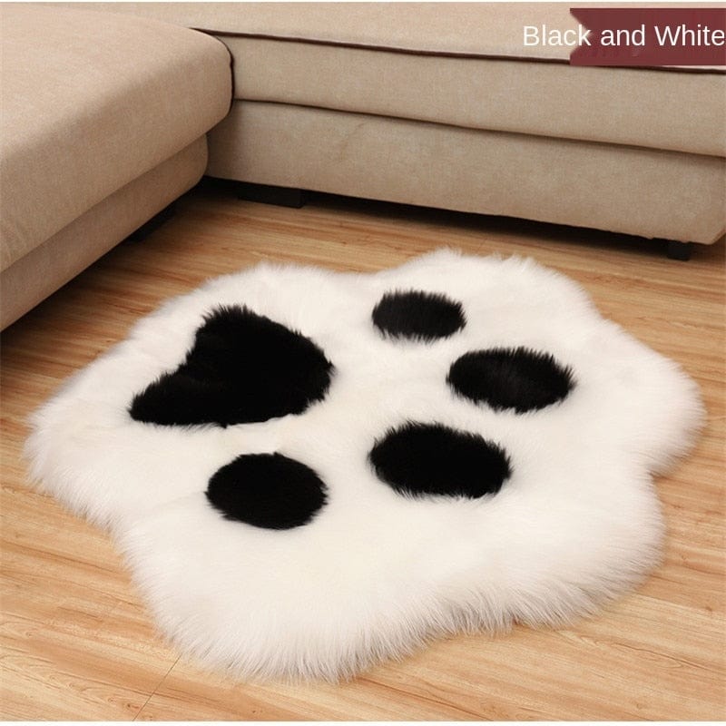 Soft and inviting cat paw-shaped cushion rug for cat owners bear paw rug