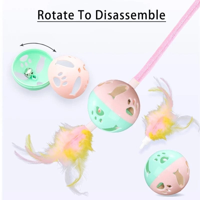 Cat teaser toy with woolen spring