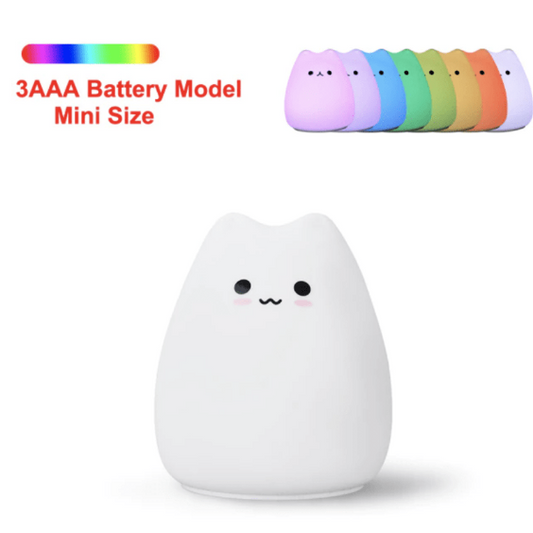 Personalized Kitty Shaped Night Light  cartoon cat silicone lamp