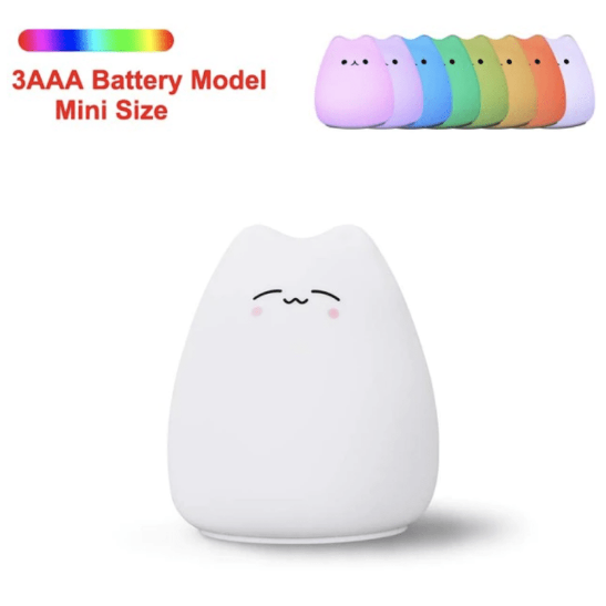 little cat silicone light cartoon cat silicone lamp