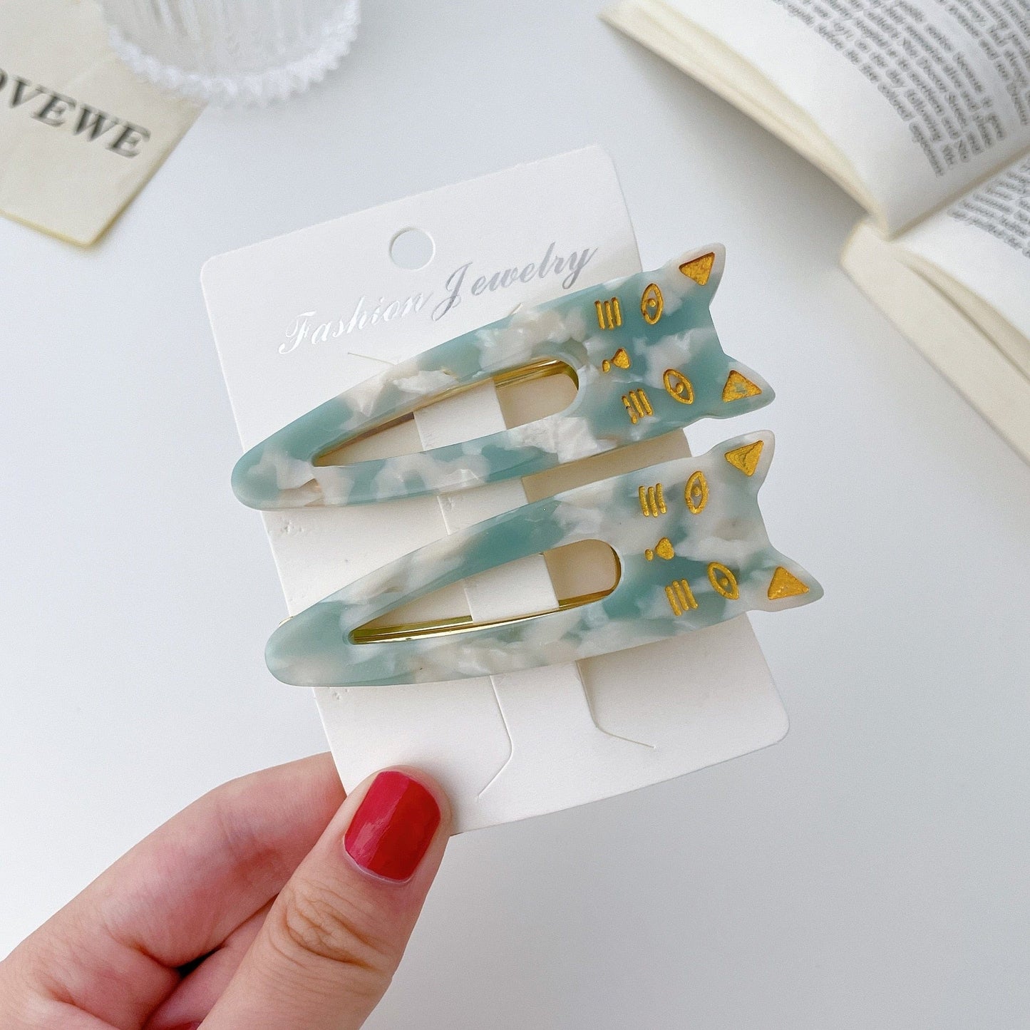 Cat-inspired hair barrettes for women hair bb clip cat