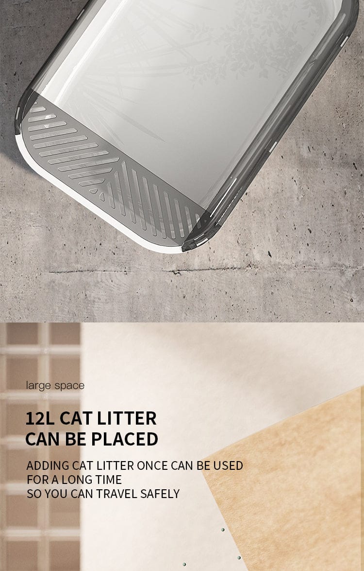 Semi-enclosed cat sand box cat litter basin