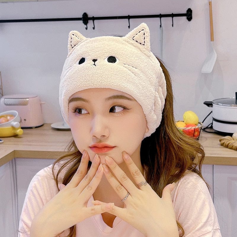 Cat makeup hair pullback hairbands for stylish looks,Cat Coral Fleece Wash Face Hairbands For Women Girls Headbands Headwear Hair Bands Hair Accessories Bow