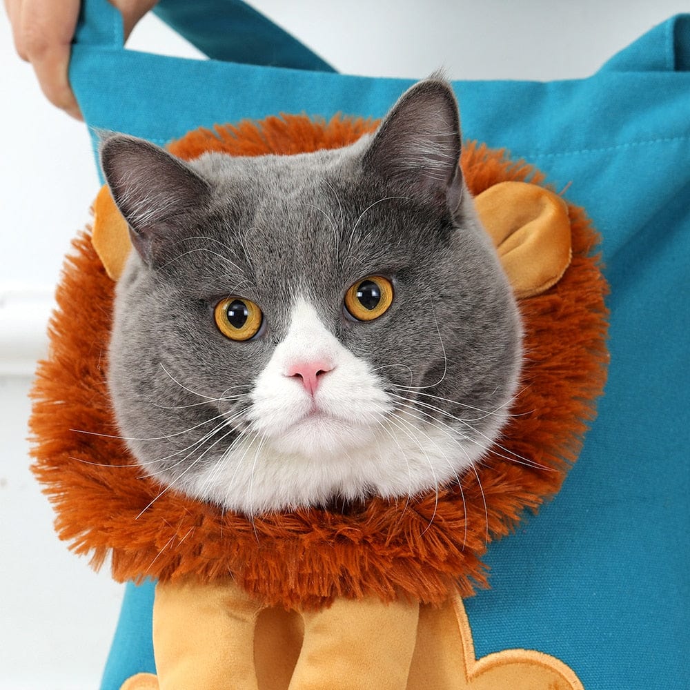 Lion print cat carrier tote carrying bag cat