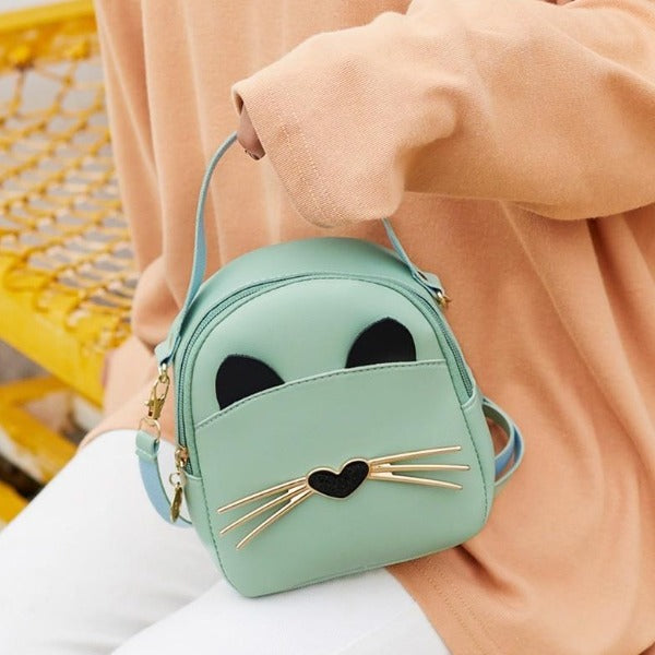 cute crossbody purses Cute Kitty Leather Purse & Handbag For Women