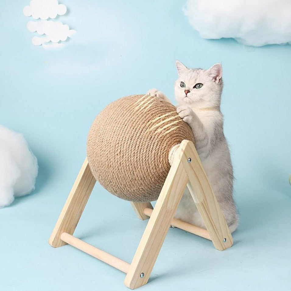 Best wear-resistant cat rope ball scratcher Cat Scratching Ball Toy Kitten Sisal Rope Ball Board Grinding Paws Toys Cats Scratcher Wear-resistant Pet Furniture supplies