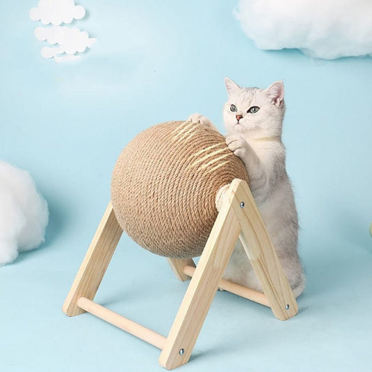 Best wear-resistant cat rope ball scratcher Cat Scratching Ball Toy Kitten Sisal Rope Ball Board Grinding Paws Toys Cats Scratcher Wear-resistant Pet Furniture supplies