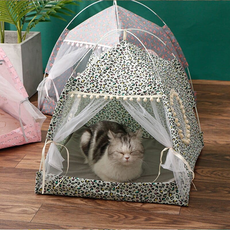 calming cat cave tent bed for anxious cats