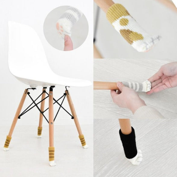 Cat Paw Chair Socks Non-Slip Reliable Cat Feet Chair Socks