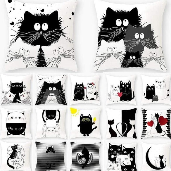 Funny Black Cat Pillowcase