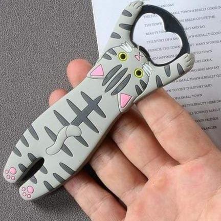 Novelty cat fridge magnet bottle opener