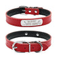 Leather Personalized Dog Collars Custom Pet Name ID Collar Free Engraving