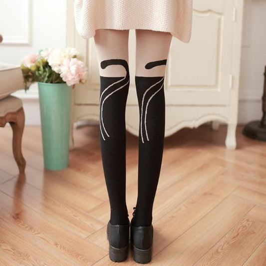 Best Shin Print Pantyhose stockings female cat