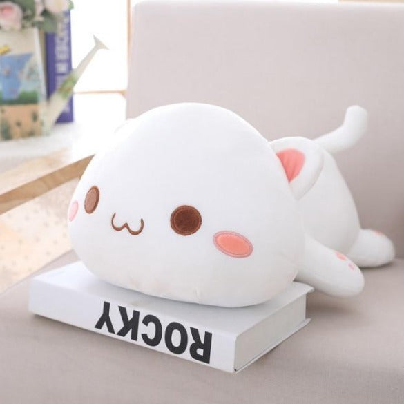 cute realistic cat doll long plush pillows