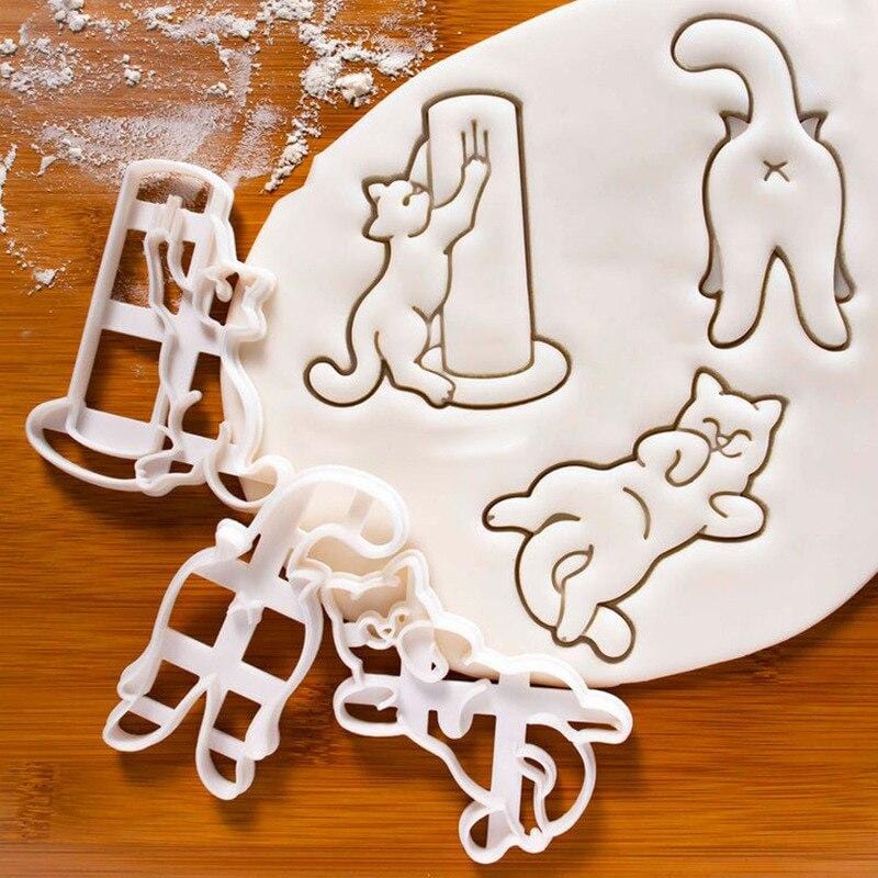Kitty Butt Cookie Cutter Cat Kitty Butt Cookie Cutters Mold DIY Christmas 3D Biscuits Mould for Kids Children Cute Bakeware Plastic Baking Tool