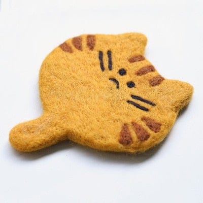 Cat Illustration Coffee Coasters cat coaster felt