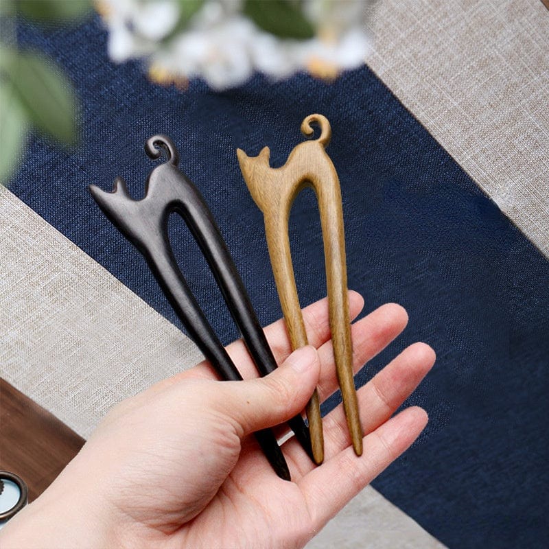 Cat hairbun accessory in classic style Original Ancient Style Hairpin DIY Palace Cheongsam Combing Hanfu Hairpin Classical Hairpin Ethnic Hair Accessories