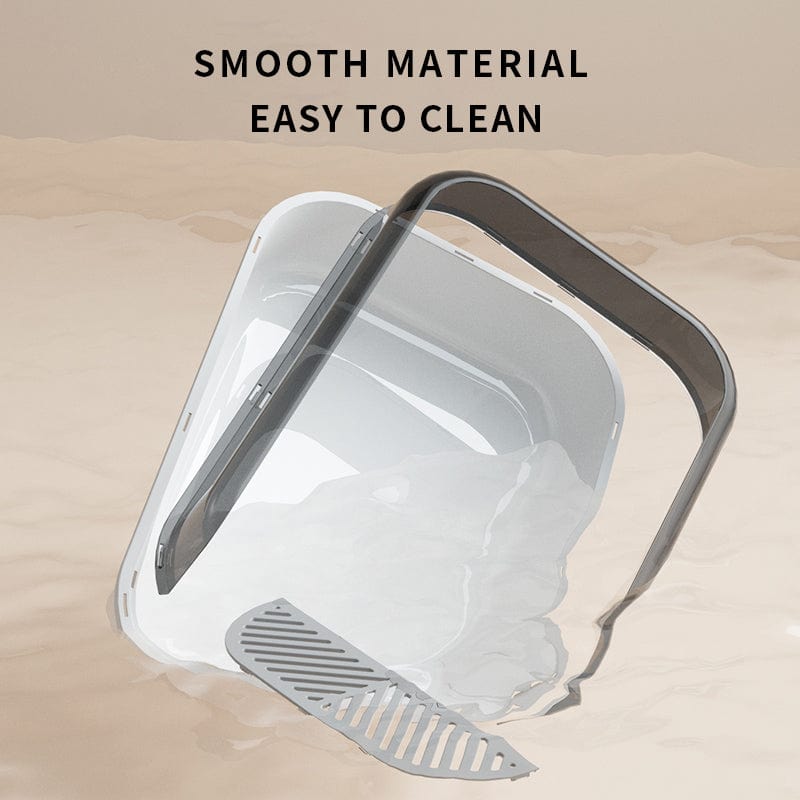 Semi-enclosed litter container for cats