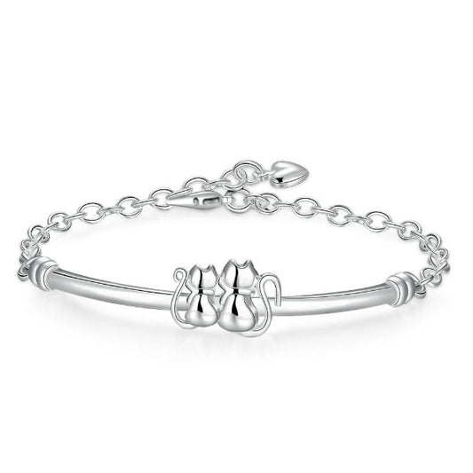 cat bracelet sterling silver