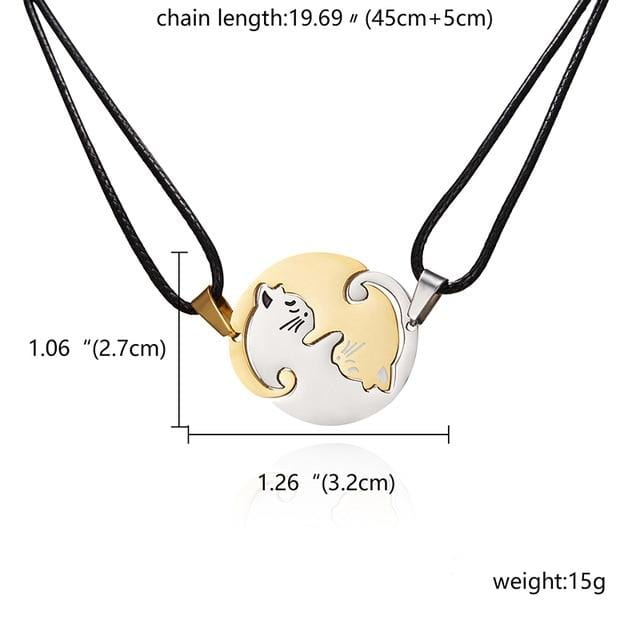 Yin and Yang Cat Pendant Set 2023 couples cat necklaces