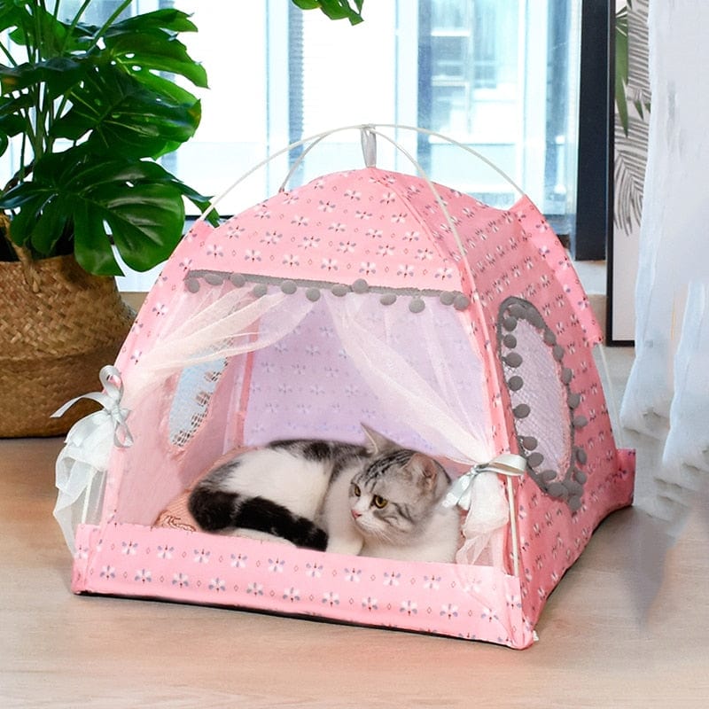washable polyester fabric cat tent bed