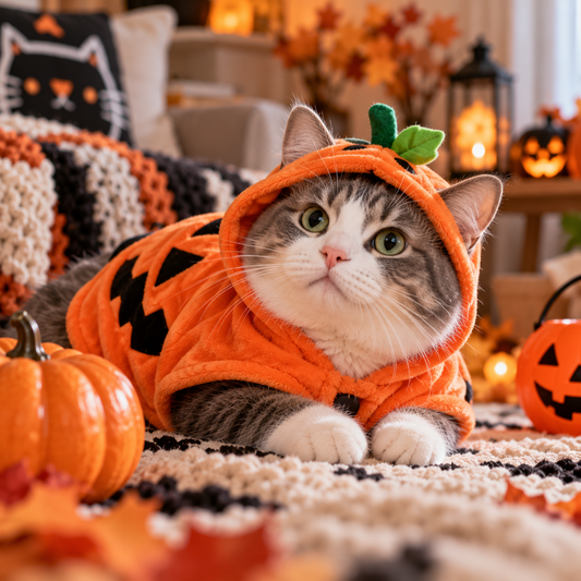 cat Halloween costume safety, do cats like costumes, dressing cats for Halloween, signs a cat hates clothes, safe Halloween costumes for cats