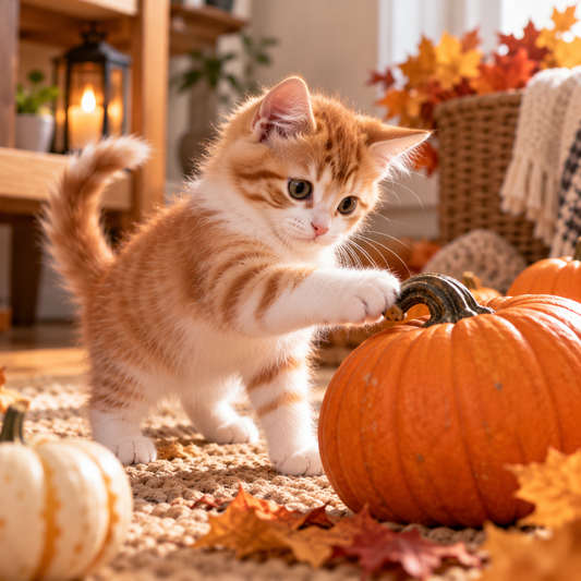 can cats play with pumpkins, are pumpkins toxic to cats, cats and pumpkins, Halloween pumpkins and cats, pumpkin safety for cats