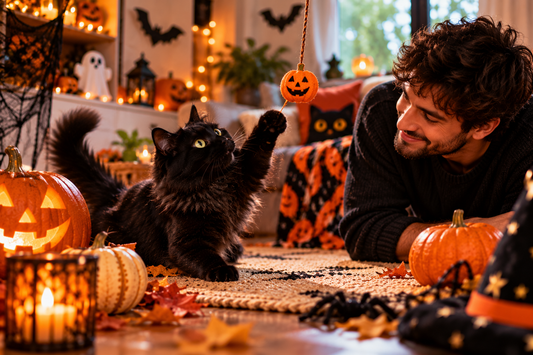 cats on Halloween, funny Halloween cat behavior, cats and Halloween decorations, why cats act weird on Halloween, Halloween cat antics, cats and pumpkins