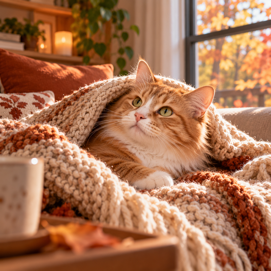 why cats seek warm places in fall, cat seeking warm places, why is my cat suddenly seeking warmth, cats in fall, cat sleeping in warm places, do cats get cold in fall